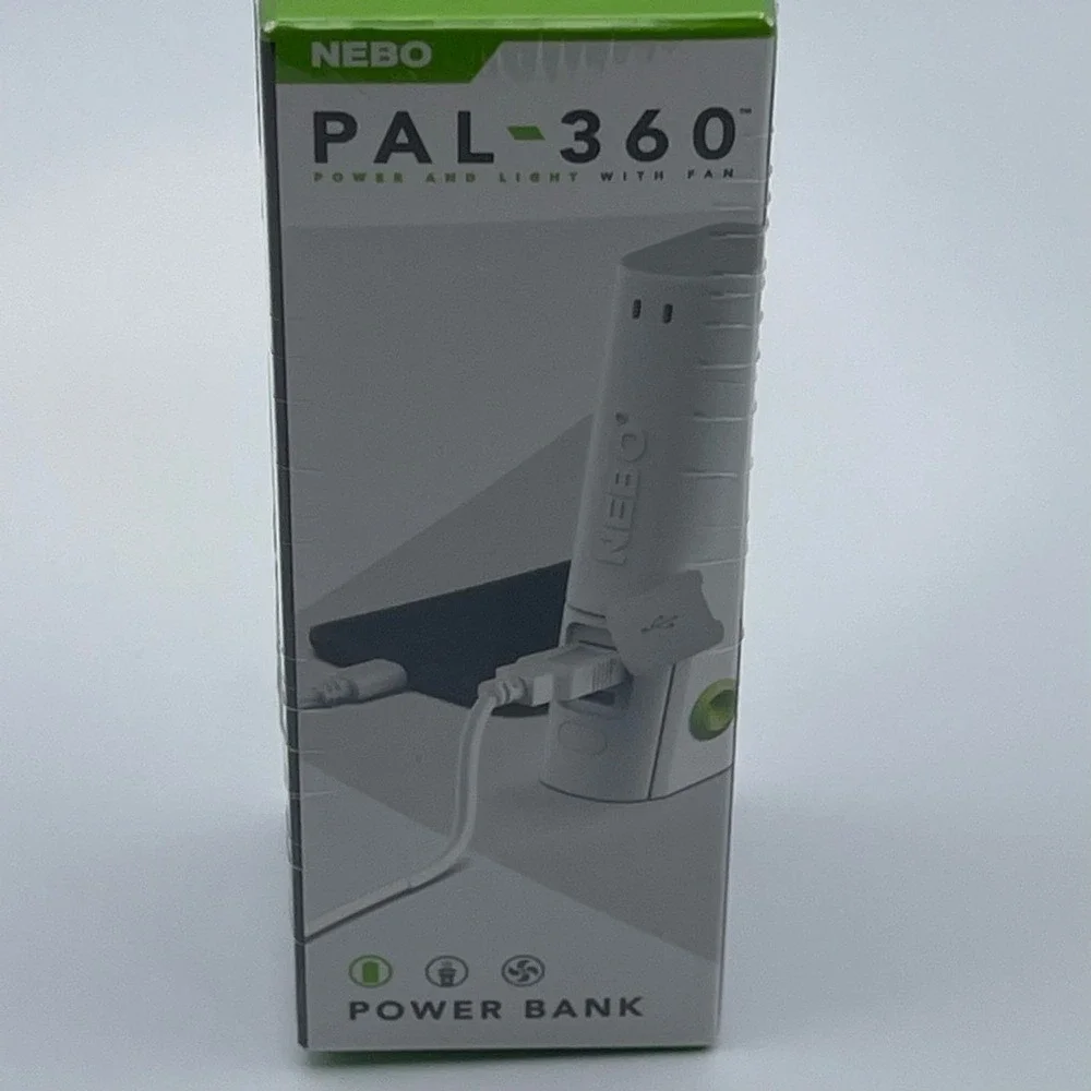 NEBO PAL-360 Power Bank Light Fan USB-C Rechargeable New